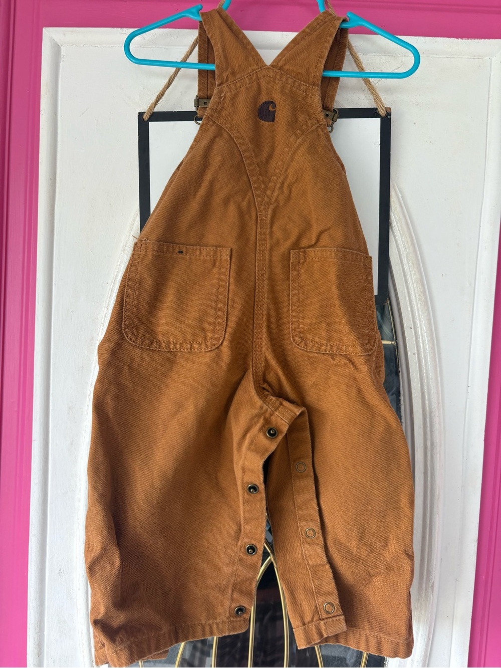Carhartt Kids Rust Brown Overalls with Utility Pockets - Picture 5 of 7